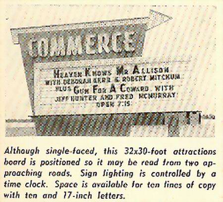Commerce Drive-In Theatre - Commerce Marquee 1957 (newer photo)